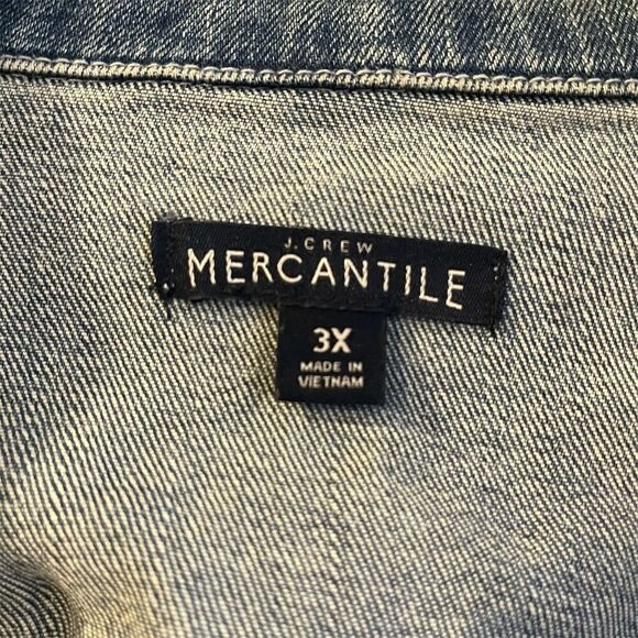J.Crew Mercantile Women's 3XL Blue Denim Jacket Classic Fit Casual Valentine’s - Picture 4 of 9